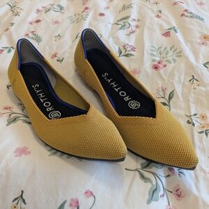 Rothy's The Point II Mustard Yellow Pointed Flats